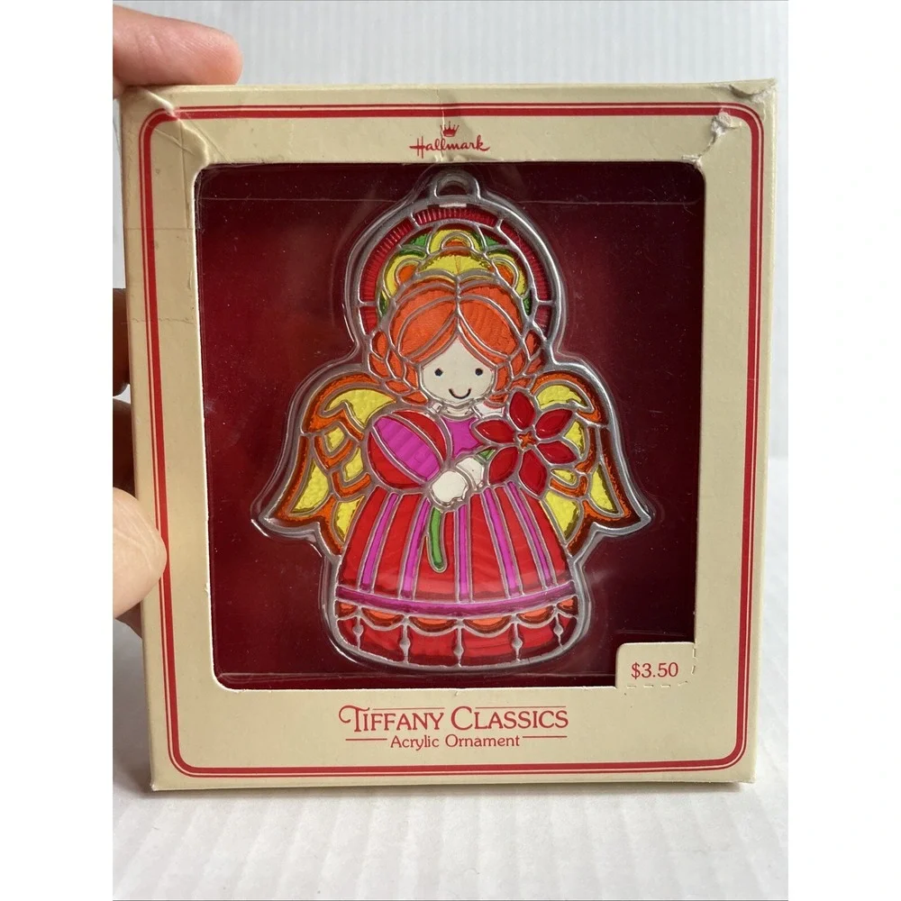 VINTAGE HALLMARK 1978 TIFFANY CLASSICS ACRYLIC ANGEL ORNAMENT